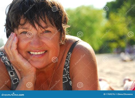 Mature Woman Beach Stock Photo Image Of Retired Lady
