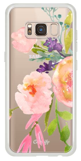 Casetify Galaxy S8 Classic Snap Case Watercolor Peony Flowers By The