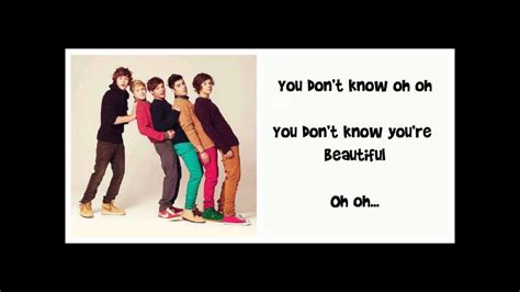 What Makes You Beautiful One Direction Lyrics And Pictures Youtube