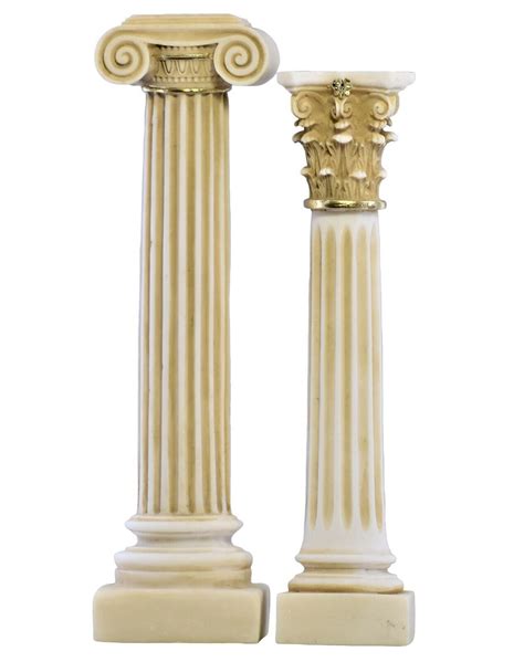 Set 2 Greek Columns Ionic And Corinthian Style Pillar Pedestal Decor