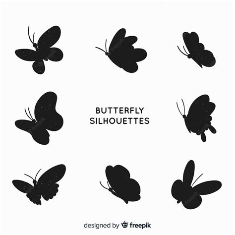 Silhouettes De Papillon Volant Vecteur Gratuite