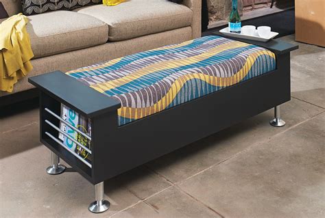 Let's build this round leather ottoman and upholster the top so you can take full advantage. Make a High Style Storage Ottoman | My Home My Style