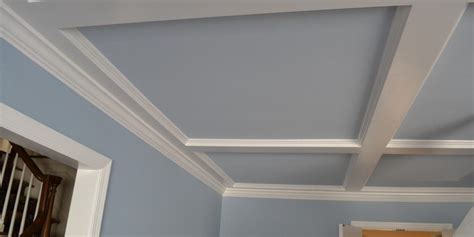 Coffered ceilings add value to home. Coffered Ceiling Installation & Painting Mendham, NJ - Monk's