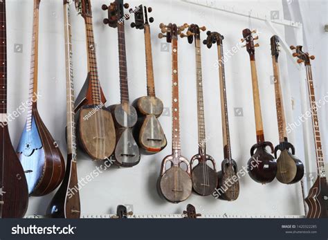 Uzbek Traditional Musical Instruments Market Bukhara Stock Photo