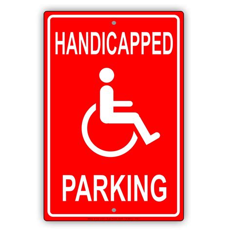 Handicap Or Elderly Reserved Sitting Parking Notice Aluminum Metal Sign