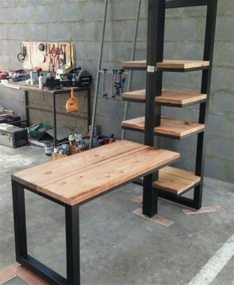 Fence de metal y madera. Escritorio Rústico Metal Madera - U$S 150,00 en Mercado ...
