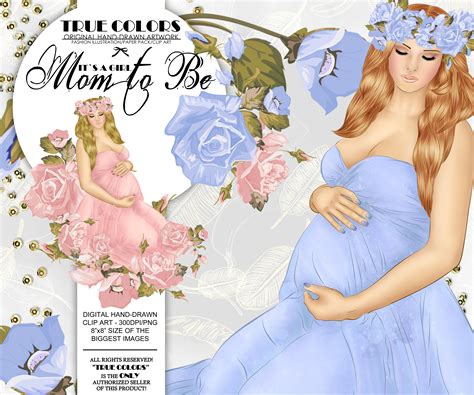 Pregnancy Clip Art Pregnant Woman Clipart Mother To Be Clip Art Roses