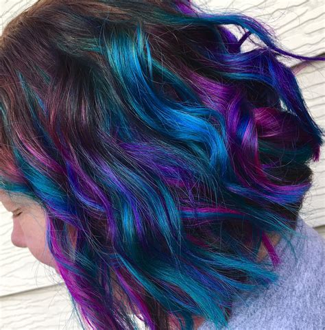 Teal And Purple Highlights