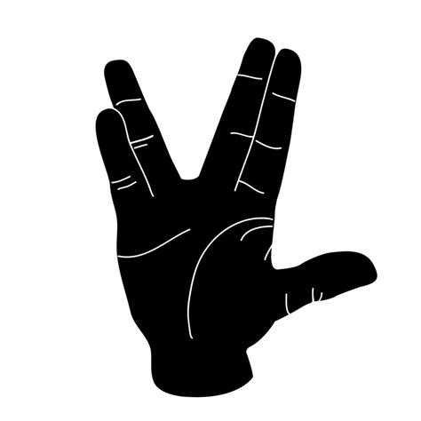 Live Long And Prosper Hand Sign Silhouette Wall Decal Custom Etsy