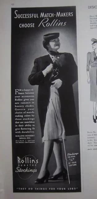 1939 rollins runstop stockings hosiery glamour model vintage ad 9 99 picclick