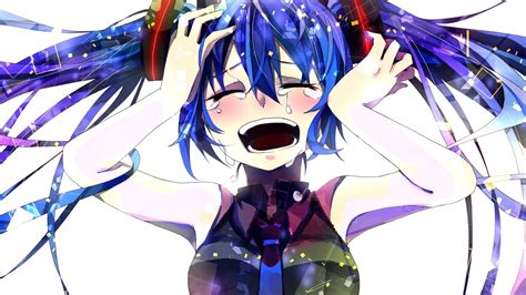 Desktop Wallpaper Hatsune Miku Anime Girl Crying Hd Image Picture