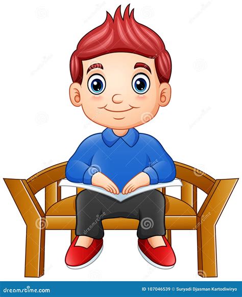Little Boy Sitting On A Chair Cartoon Clipart Vector Friendlystock