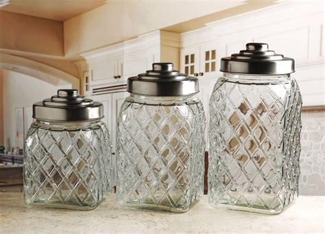 Circleware 3 Pc Embossed Canister Set