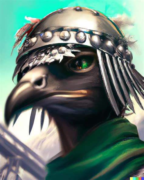 Anthropomorphic Female Raven Samurai Avian In Sengoku Era Armor And