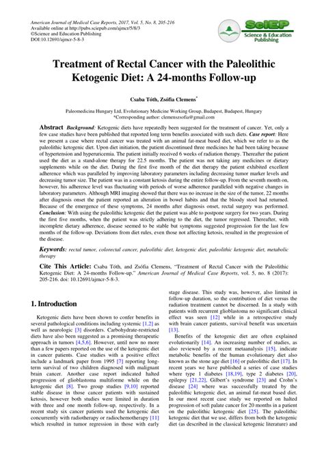 There are several signs of ketosis that can indicate whether or not the diet is working. (PDF) Treatment of Rectal Cancer with the Paleolithic