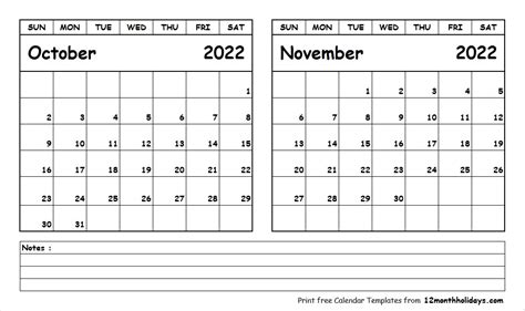 Calendar For October And November 2022 November Calendar 2022