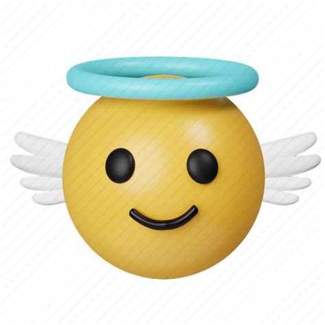 Smiley Angel Heaven Holy God Emoticon Emotion 3d Illustration