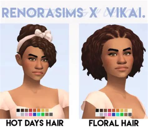 Sims 4 Hairs ~ Imvikai Floral Hair