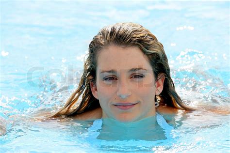 Blond In Swimming Pool Stock Image Colourbox
