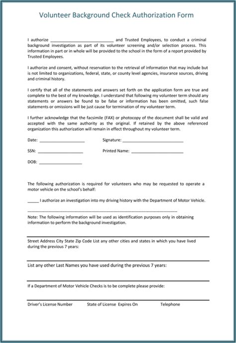 Free Background Check Authorization Consent Forms