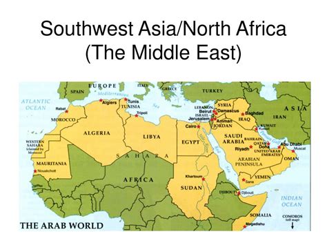 Political Middle East North Map Middle East And North Africa South East