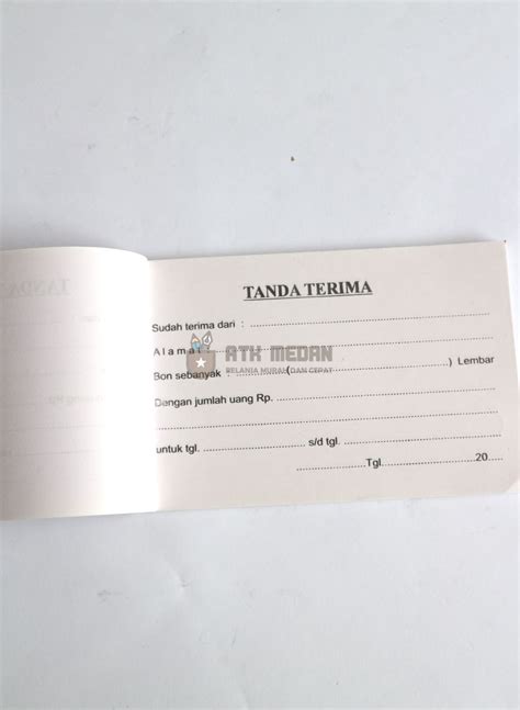 Ukuran jadi a4 / folio. Harga Bon Tanda Terima di Medan - ATK Medan