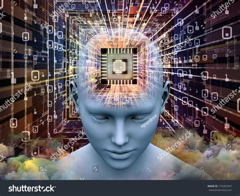 Mind Processor Series 3d Illustration Human Stock Illustration