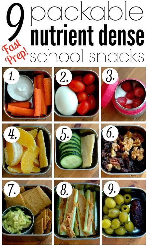 9 Packable Nutrient Dense School Snacks Lunch Snacks Healthy Recipes
