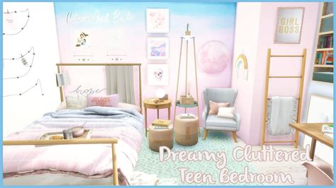 The Sims 4 Speed Build Dreamy Cluttered Teen Bedroom Cc Links