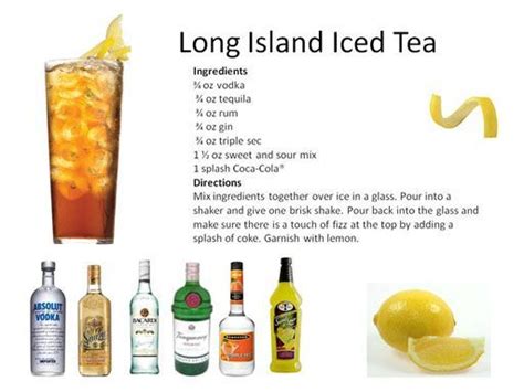long island iced tea: | Mixed drinks recipes, Alcohol recipes, Long ...