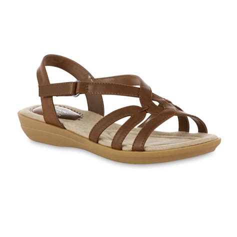 Basic Editions Womens Mikayla Wide Sling Back Sandal Brown