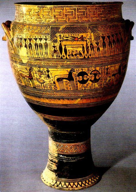 Geometric Krater From The Dipylon Cemetery Athens Greece Ca 740 Bc