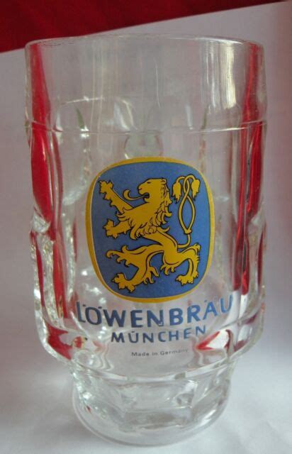 Vintage Lowenbrau Beer Munich Germany Heavy Glass Stein Mug Rastal Half Liter Ebay