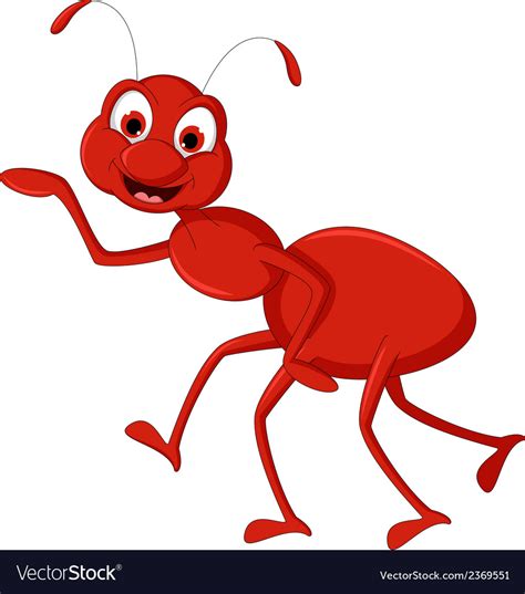 Red Ant Cartoon Presenting Royalty Free Vector Image
