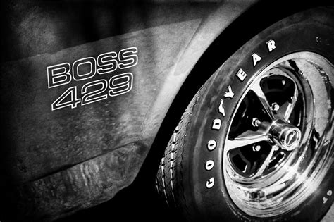 1969 Ford Mustang Boss 429 Sportsroof Side Emblem Wheel Photograph By