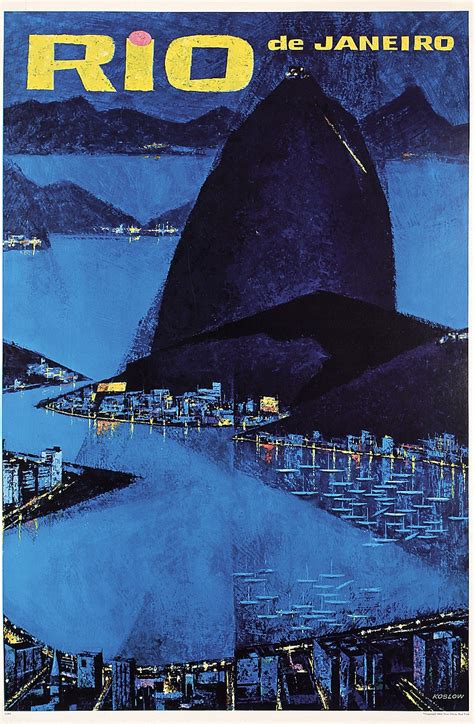 Original 1960s Rio De Janeiro Brazil Travel Poster