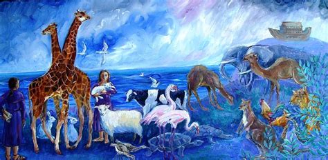 Sammeln And Seltenes Noah Leading The Animals To The Ark Painting Bible