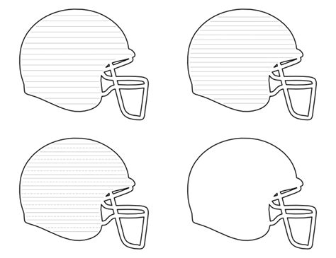 Free Printable Football Helmet Shaped Writing Templates