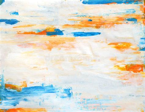 Teal And Orange Abstract Art Painting Stock Image Image Of White