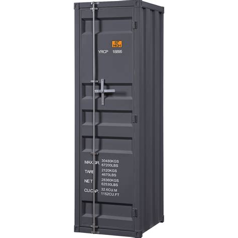Shop a huge selection of discount bedroom furniture. Acme 35926 Cargo 1 Door Armoire Wardrobe in Gunmetal Metal
