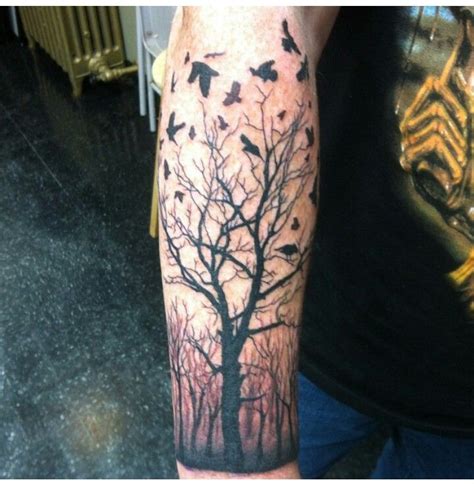 Creepy Tree Tattoo Silhouette Tattoos Friend Tattoos Small Forearm