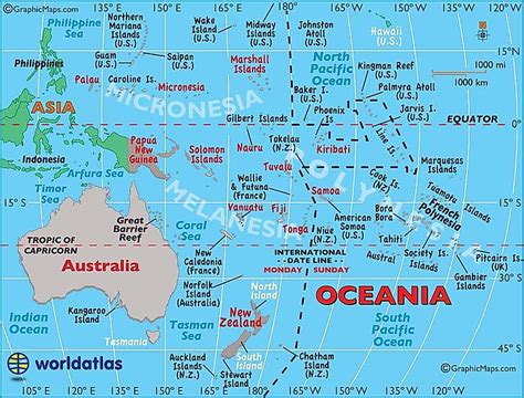 Large Map Of Australia And Oceania Easy To Read And Printable