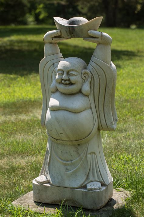 Chinese Sculpture Of Welcoming And Happy Buddha Naga Antiques