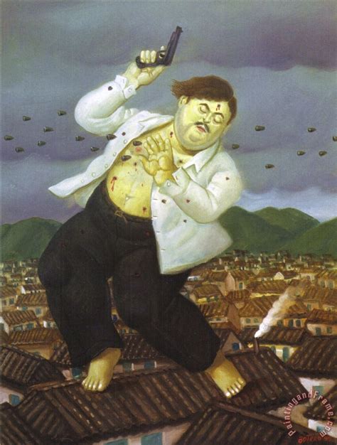 Pablo emilio escobar gaviria was a colombian drug lord and narcoterrorist who was the founder and sole leader of the medellín cartel. fernando botero Death of Pablo Escobar painting - Death of ...