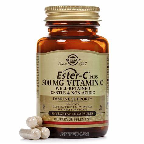 Солгар Естер-С плюс Вітамін С в капсулах по 500 мг, 50 шт.: інструкція Картинка - Солгар Естер-С плюс Вітамін С в капсулах по 500 мг, 50 шт.: інструкція
