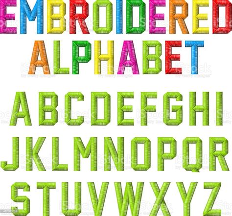 Embroidered Font Alphabet Stock Illustration Download Image Now Istock