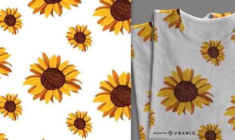 Cute Seamless Sunflower Pattern Vector Download