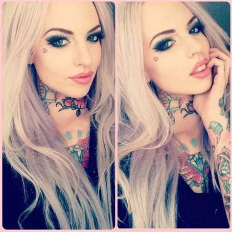 Blondie Tattoos Neck Piece Tatted Face Tattoos Girl Tattoos Tattoos For Women Tattooed Women
