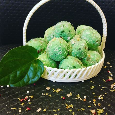 .who cares as long as its rava ladoo! PAAN COCONUT LADOOS WITH GULKAND CENTER | Nazia Jhatpat ...