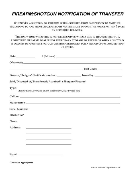 Shotgun Transfer Form Scotland Fill Out And Sign Online Dochub